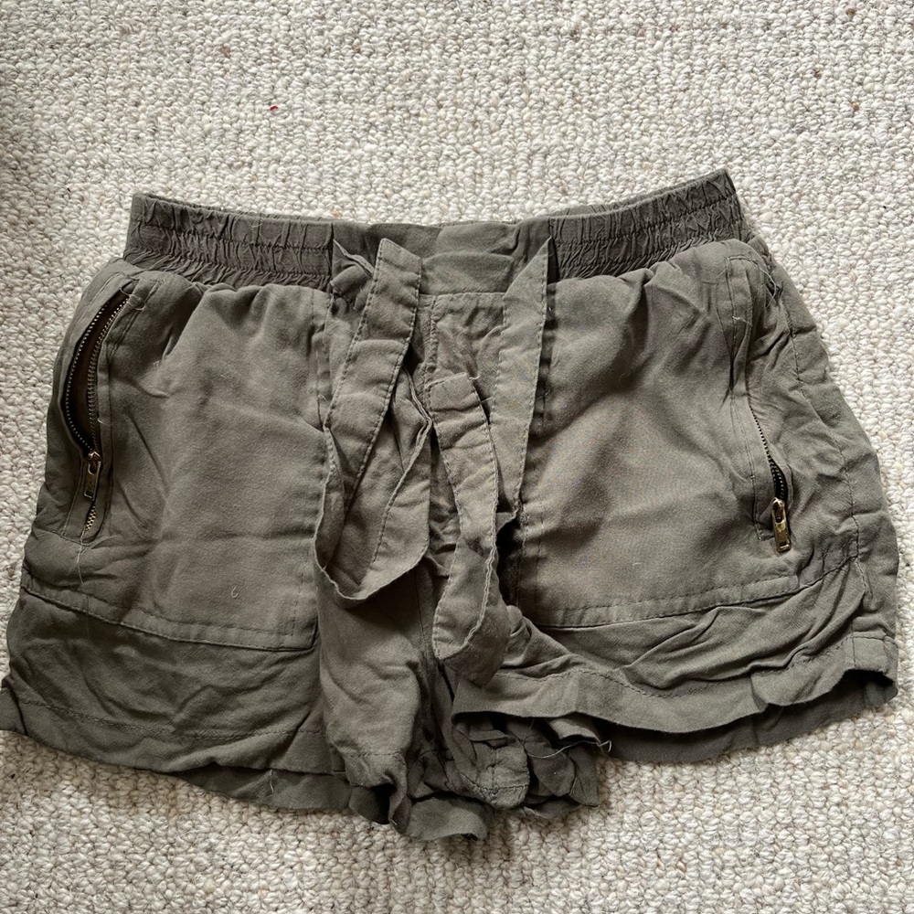 Olive Green Casual Shorts
